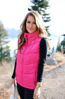 cold weather outfit Sorel boots hot pink puffer vest-12