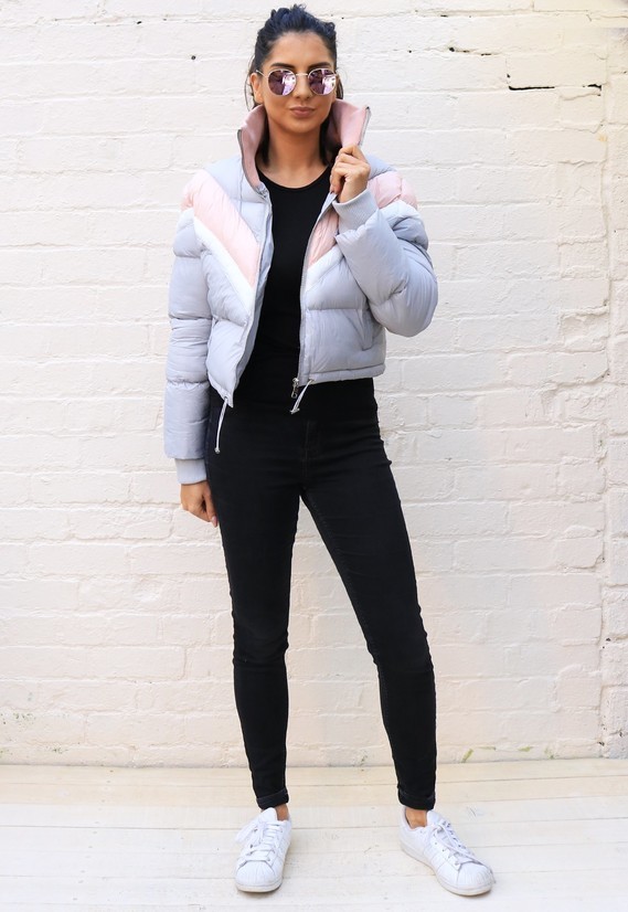 COATS_-_CROPPED_CHEVRON_PUFFER_-_GREY_PINK_-_FRONT_LS