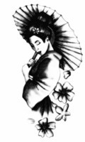 femme parasol noir & blanc