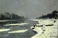 glaçons sur la  Seine à Bougival 1867