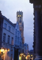 Bruges beffroi au crépuscule