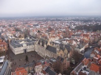 Bruges vue du beffroi l'hotel de ville