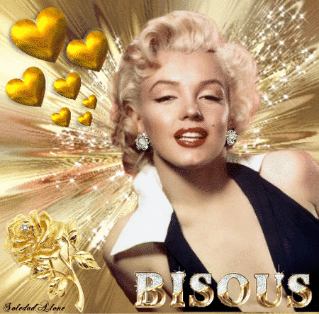 Bisous Marilyn fond or