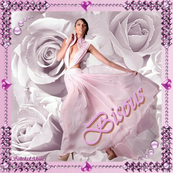 Bisous Femme robe voile rose