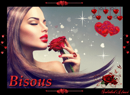 Bisous Femme et rose rouge