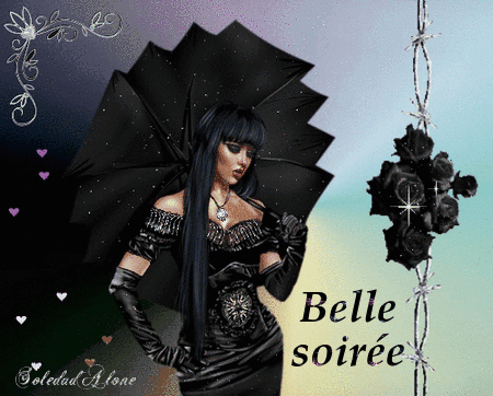 Belle soirée Femme parapluie noir