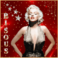 Bisous Marilyn Fond rouge