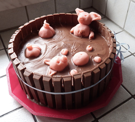 gâteau piscine cochon
