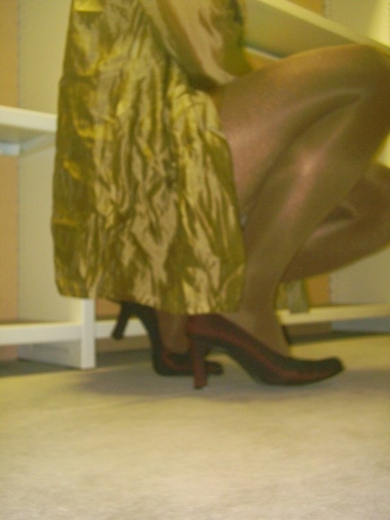Chaussures bordeau brillante jupe cuir marron10