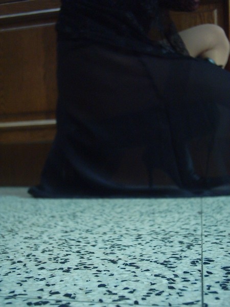 Bottes en dessous du genou a tallon aiguille avec robe noir transparente 10