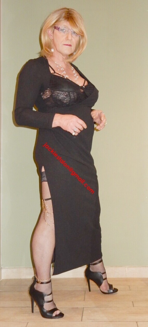 Longue robe noir top dentelle 2