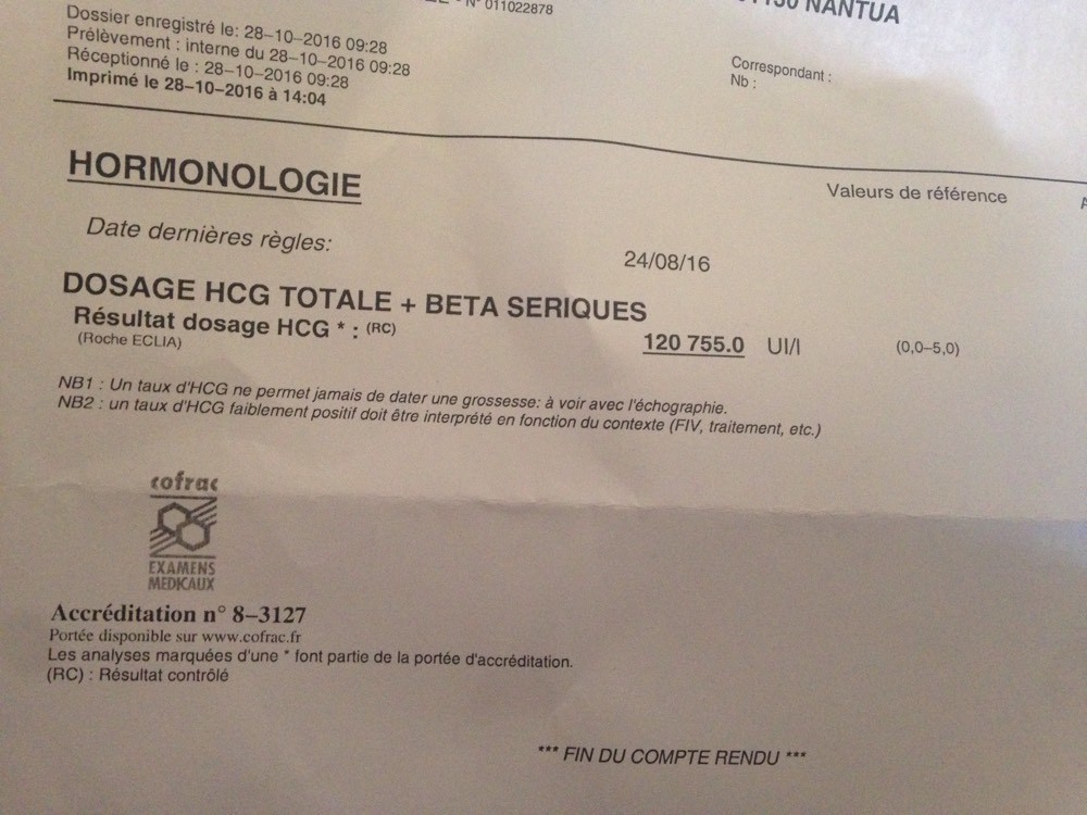 Resultat Prise De Sang Grossesse Combien De Temps Forum