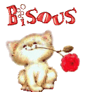 bisous chat rose rouge