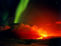 volcan aurore boréale