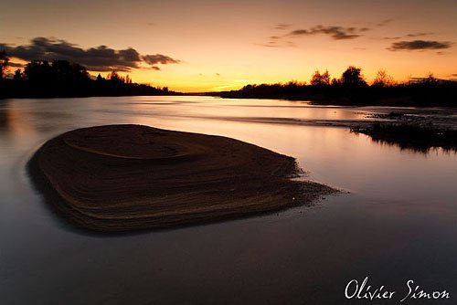 très beau coucher de soleil sur La Loire