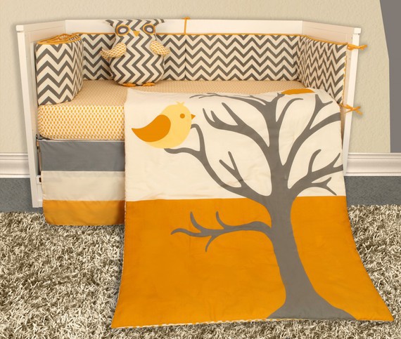baby-nursery-modern-baby-crib-bedding-decoration-with-cute-orange-bird-theme-plus-owl-pillow-and-com