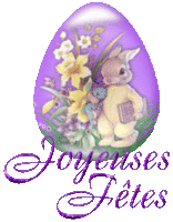 Pâques - joyeus fêtes - oeuf et lapin