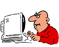 ordinateur cassé bonhomme rouge