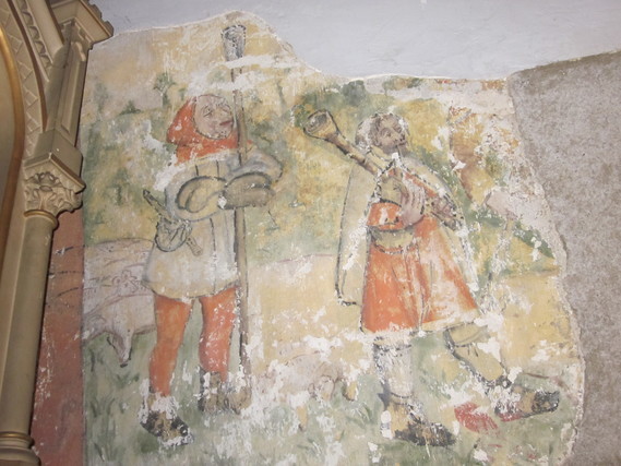 fresque dans l'église de Boussac (Creuse)