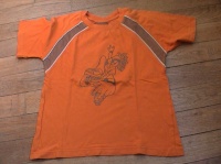 tee shirt orange et kaki  10 ans  3.5 euro