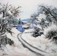 village sous la neige