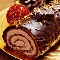 _Chocolate Rum Rolled Yule Log Cake For Christmas