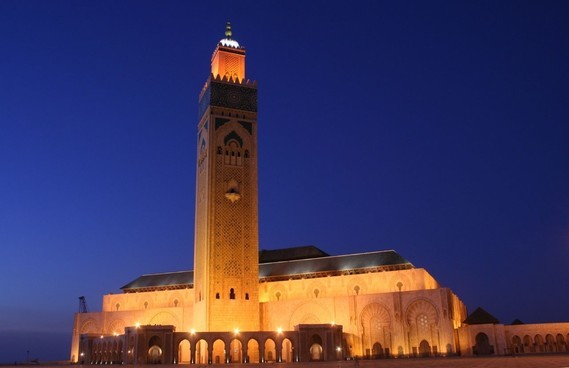 Hassan-II-Mosque-in-Casablanca-Morocco-night