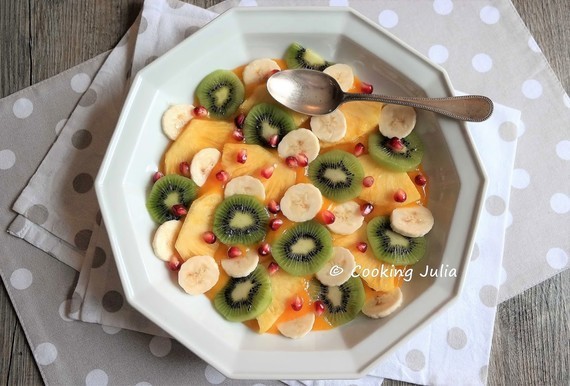 xSalade de fruits exotiques au coulis de mangue 1