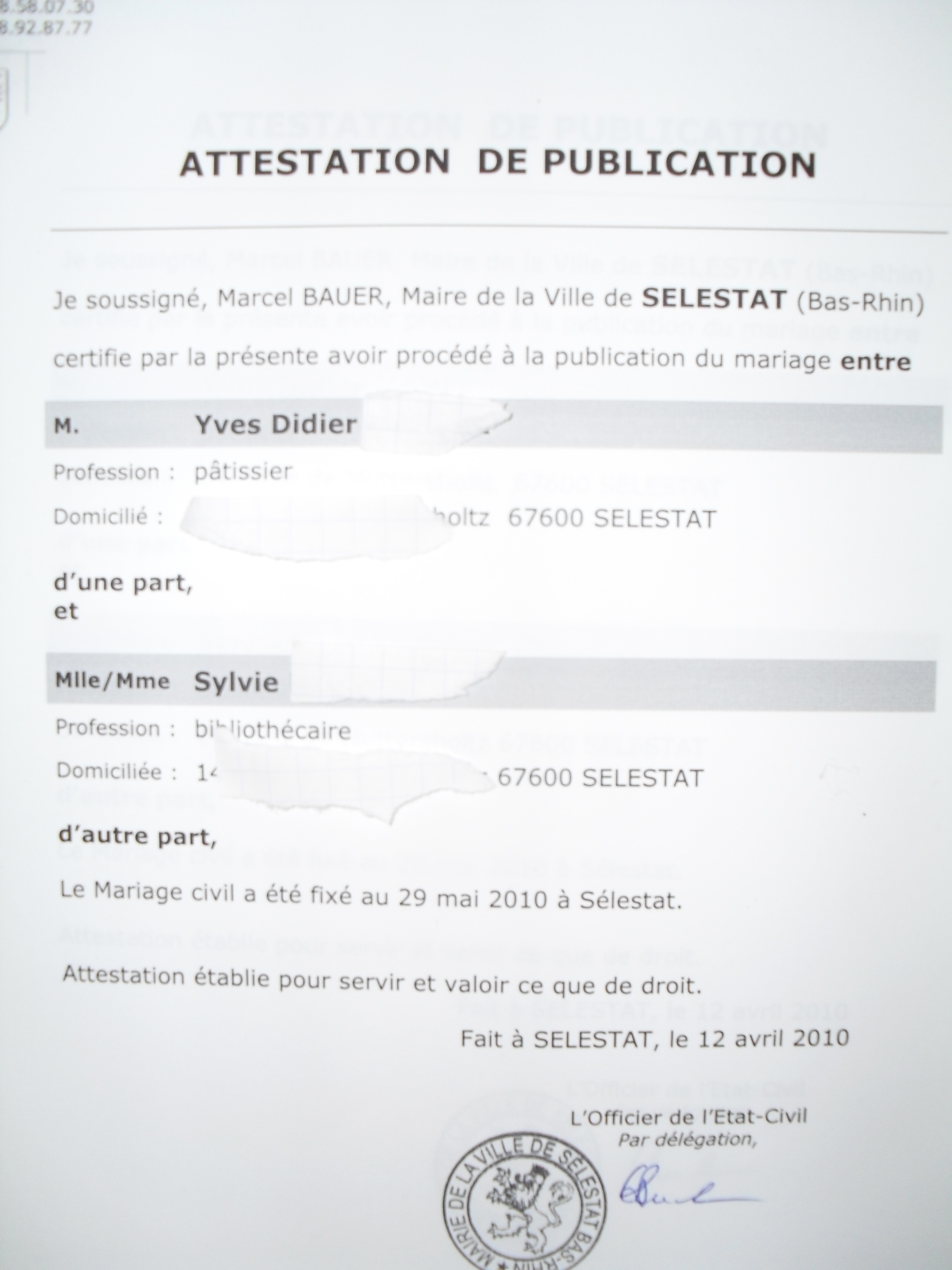 Publication Des Bancs Mariage Forum Vie Pratique