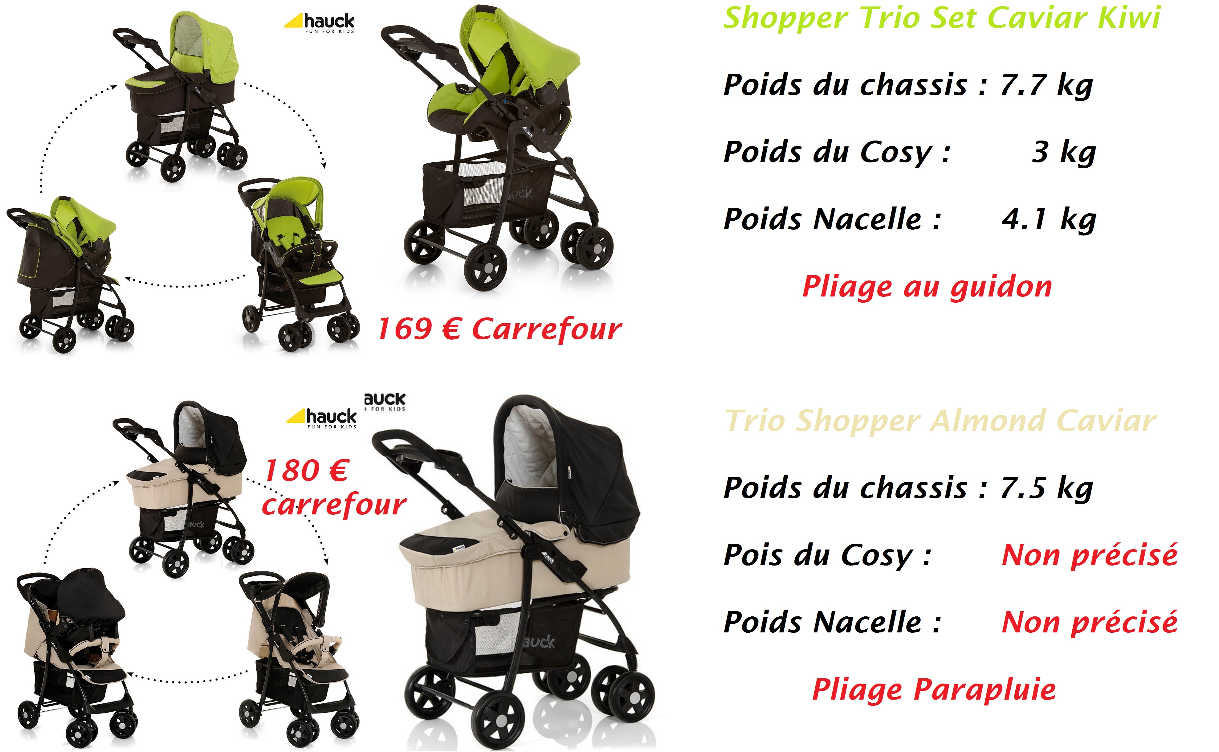 poussette trio hauck carrefour