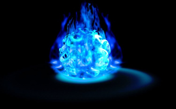 Boule de flamme bleu