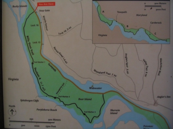 Carte de randonnee, Great Falls of Potomac, MD