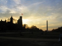 Coucher de Soleil au-dessus du Smithsonian et du Washington Monument