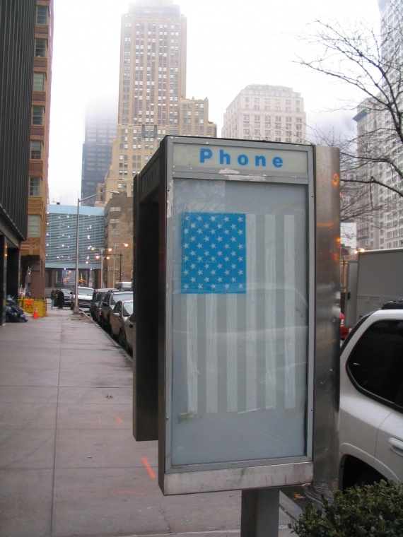Cabine telephonique pres de Ground Zero a New York City