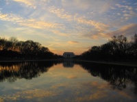 Coucher de soleil au Lincoln Memorial