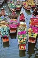 Marché flottant en Taïllande