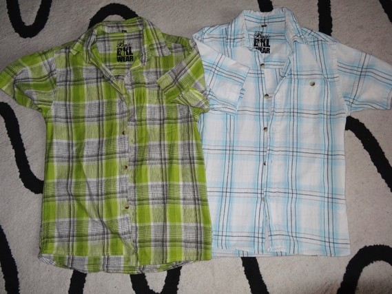 lot de 2 chemisettes BKL WEAR 10ans chemisette verte anis tbe + chemisette turquoise tbe