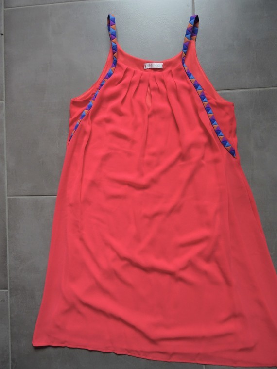robe fluide a bretelles rose rouge peu porté Promod taille 38 15euros