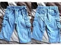 bermuda baggy teddy brown taille 14ans bleu diverses poches tbe taille élastique lien de resserage b