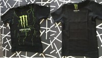 tshirt noir et vert acide Monster energy taille S