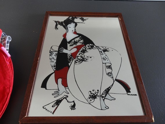 cadre miroir femme geisha 8euros