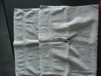 lot 2 serviettes de toilettes vert d'eau tbe 50x78 dont 1 avec motif 100% coton 3euros