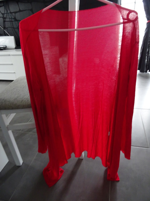 veste longue légère évasé rouge fluide taille L 38/40 TTBE 8€