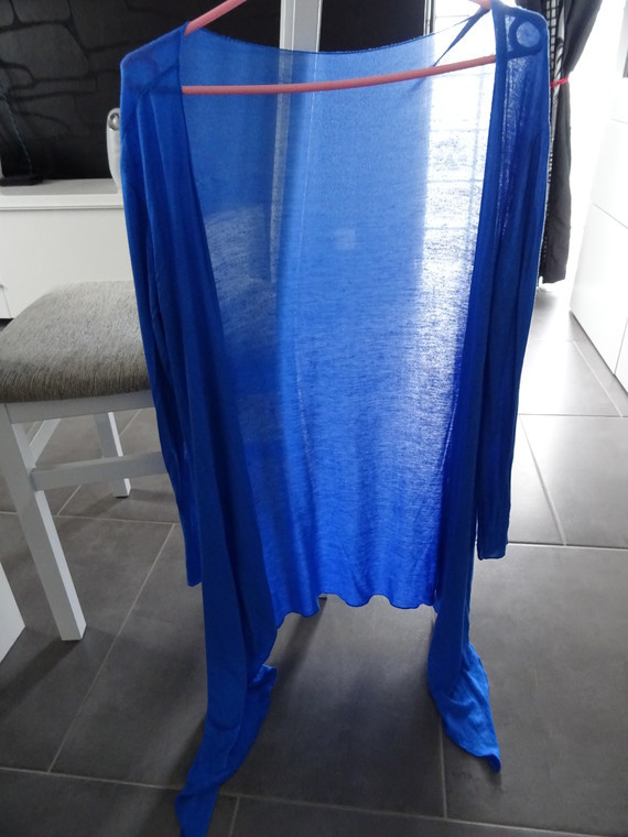 veste longue légère évasé bleu fluide taille L 38/40 TTBE 8€