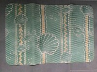 Tapis de bain 64 x 42 antidérapant tbe motif coquillage vert blanc 6€
