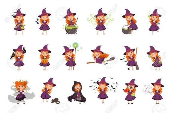 110299804-little-kid-witch-set-wearing-purple-dress-and-hat-girl-reads-conjures-brews-a-potion-colle
