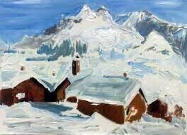 Village de montagne sous la neige_8