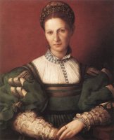 BRONZINO, Agnolo Portrait of a Lady in Green 1530-32