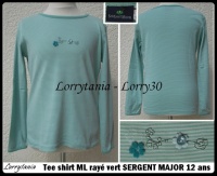 12A T shirt ML SERGENT MAJOR 4,50 € rayé vert
