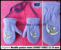 12-24 Moufle LOONEY TUNES 2 € polaire violet
